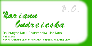 mariann ondreicska business card